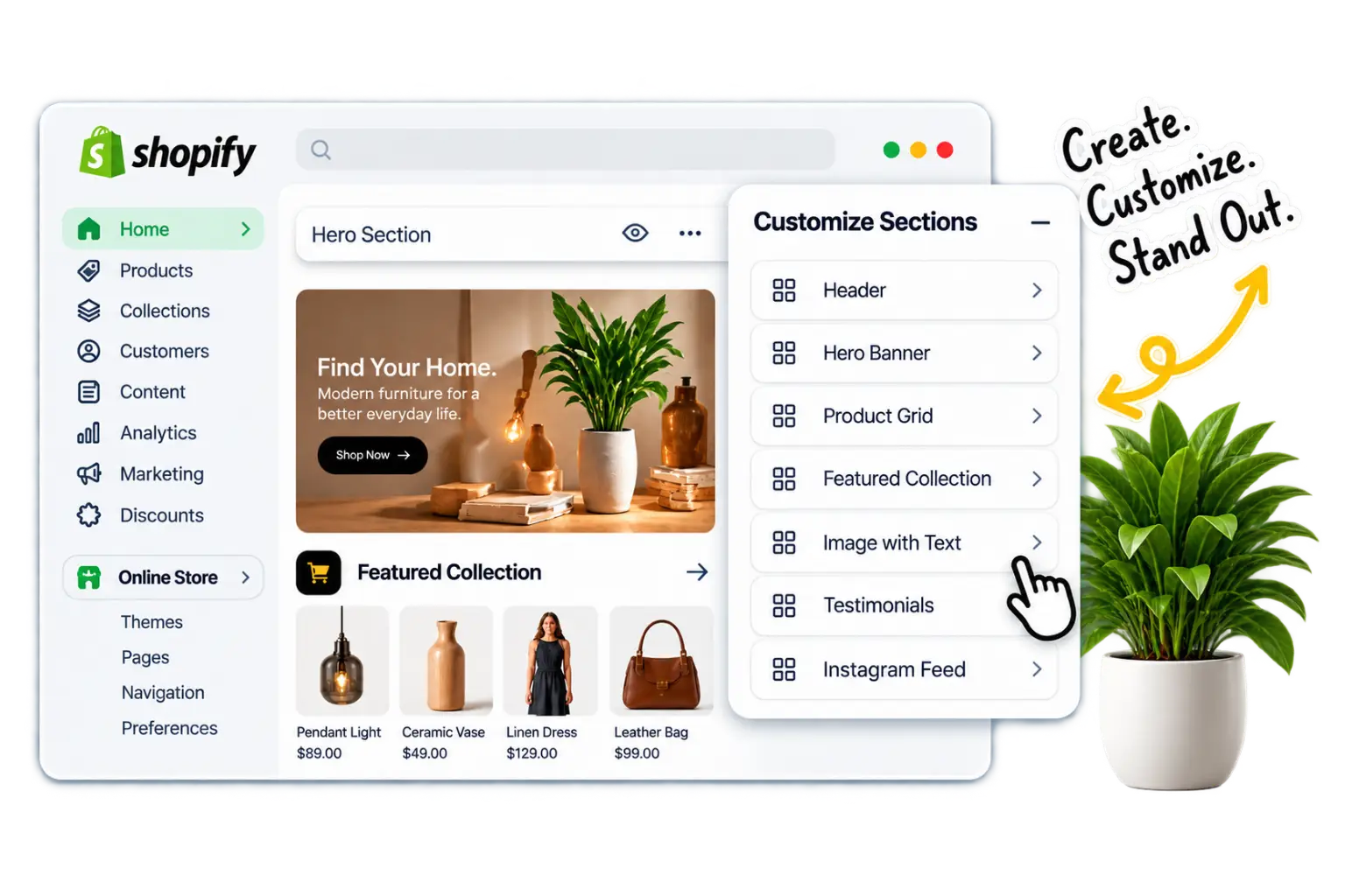 custom shopify store