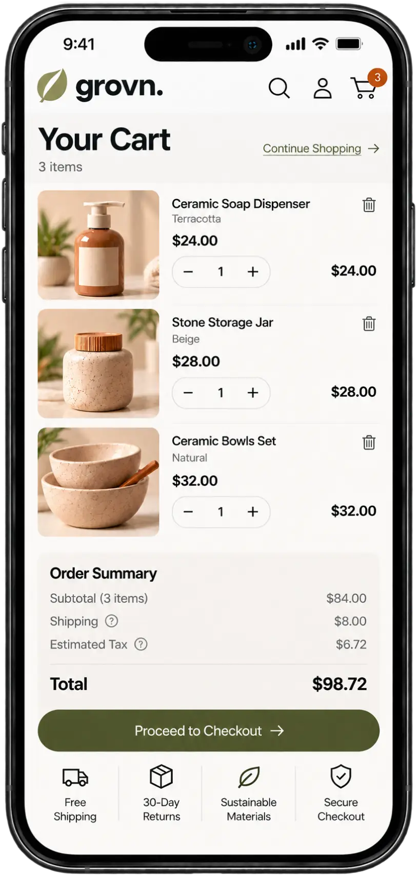 shopify cart page