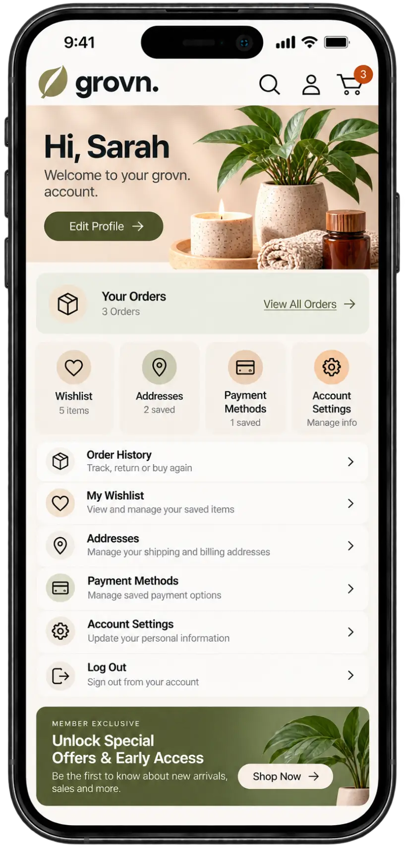 shopify customer page -chronixdigital