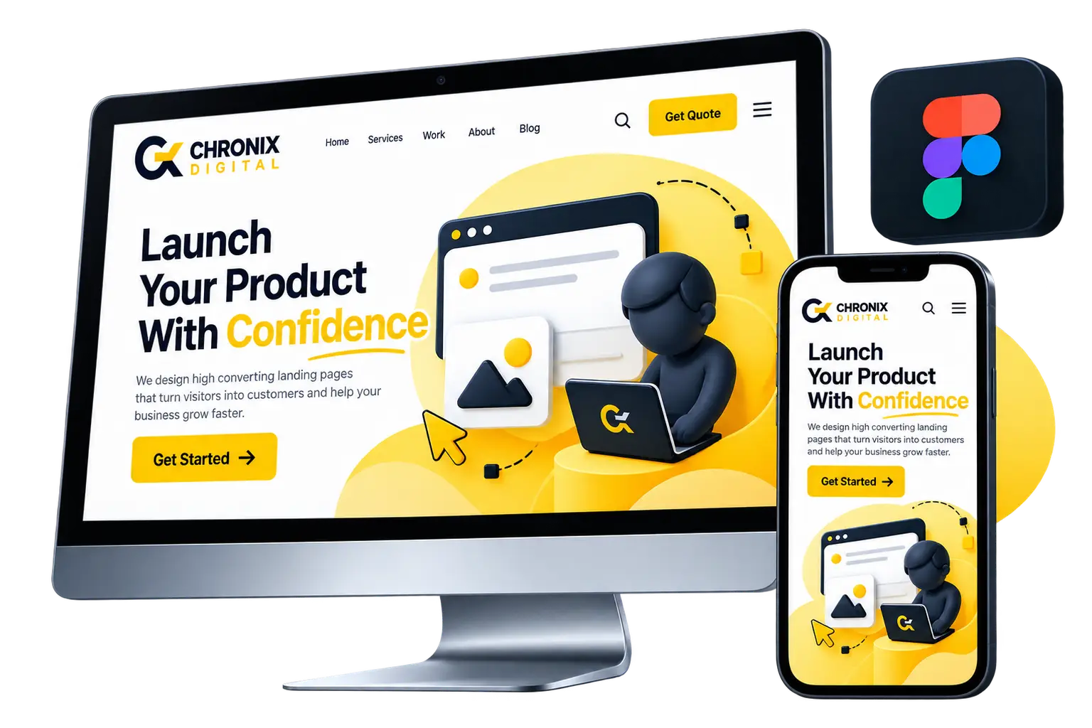 Landing page designer support